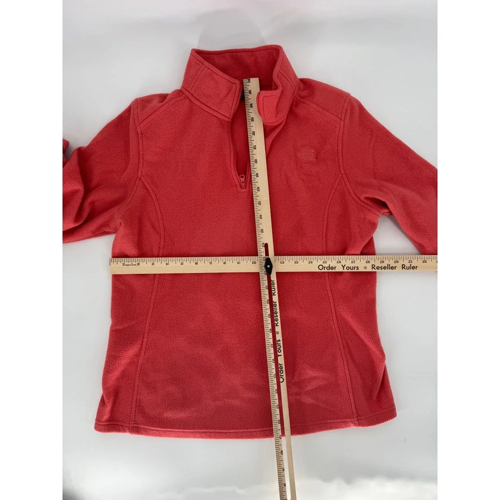 The North Face Womens TKA 100 Glacier Quarter Zip Fleece Pullover Coral Pink‎ L